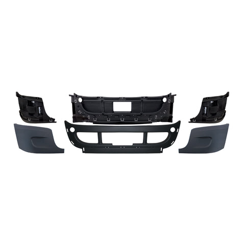 Complete 3-Piece Front Bumper Set Without Fog Light Hole For 2008-2017 Freightliner Cascadia