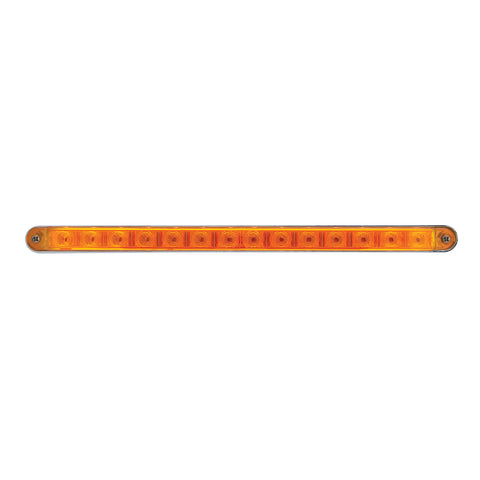 14 LED 12" Sequential Light Bar With Bezel - Amber LED/Amber Lens