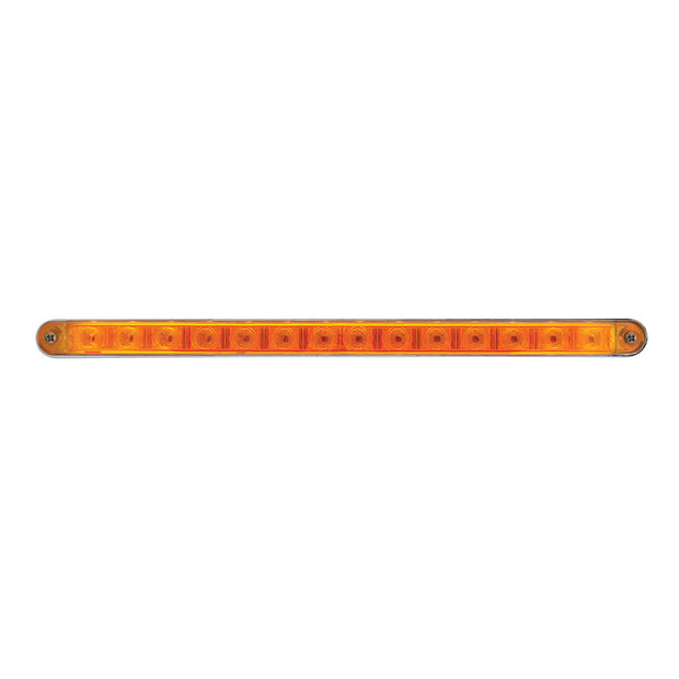 14 LED 12" Sequential Light Bar With Bezel - Amber LED/Amber Lens