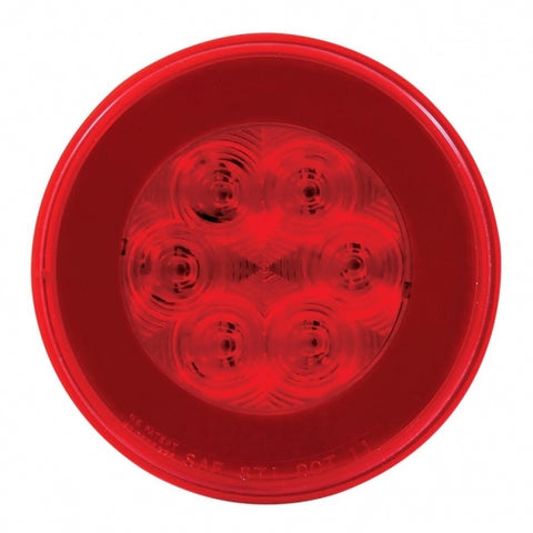 21 LED 4" Round GloLight (Stop, Turn & Tail) - Red LED/Red Lens