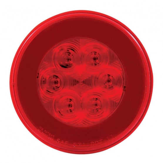 21 LED 4" Round GloLight (Stop, Turn & Tail) - Red LED/Red Lens