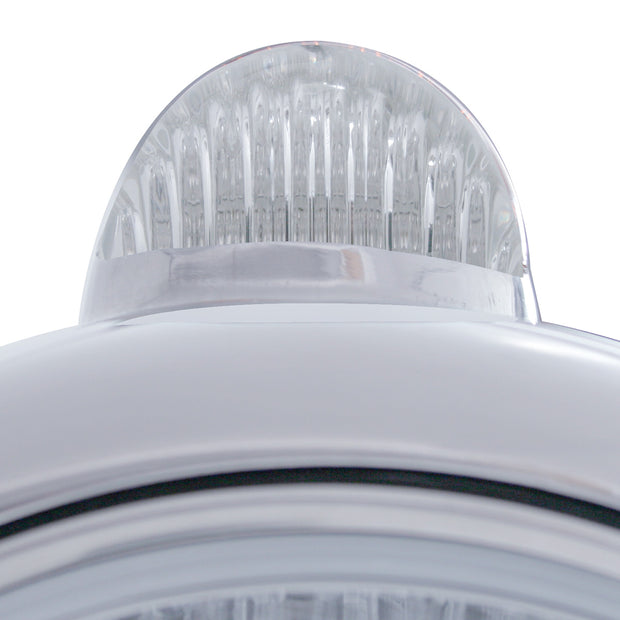 Stainless Steel Guide 682-C Headlight H4 & Dual Mode LED Signal - Clear Lens