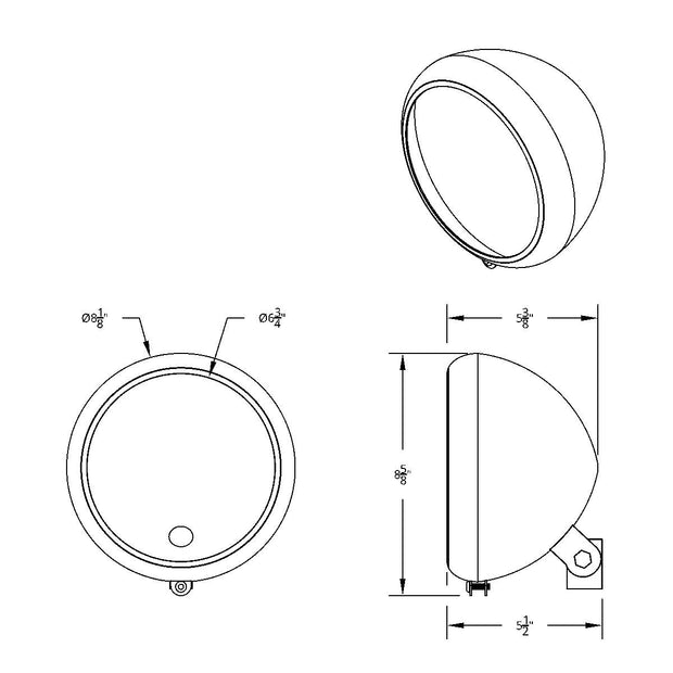 Chrome 7" Motorcycle Headlight Housing