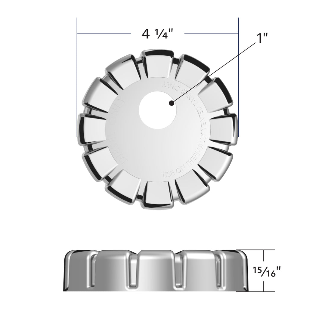 Chrome Plastic Fuel Cap Cover For Kenworth - Locking