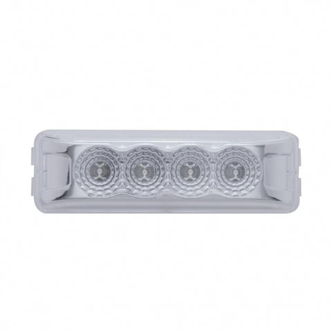 4 LED Reflector Rectangular Light (Clearance/Marker) - Amber LED/Clear Lens