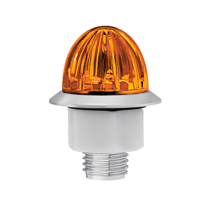 4 LED 3/4" Mini Watermelon Double Fury Light With Clear Lens (Clearance/Marker) - Amber &amp; Green LED