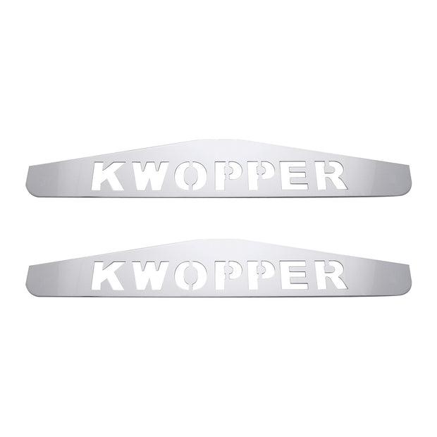 4" X 24" Chrome Kwopper Bottom Mud Flap Plate - Welded Stud (Card of 2)