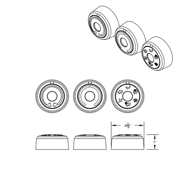 Chrome Plastic A/C Control 6-Piece Dial Covers For 2018-2023 Freightliner Cascadia