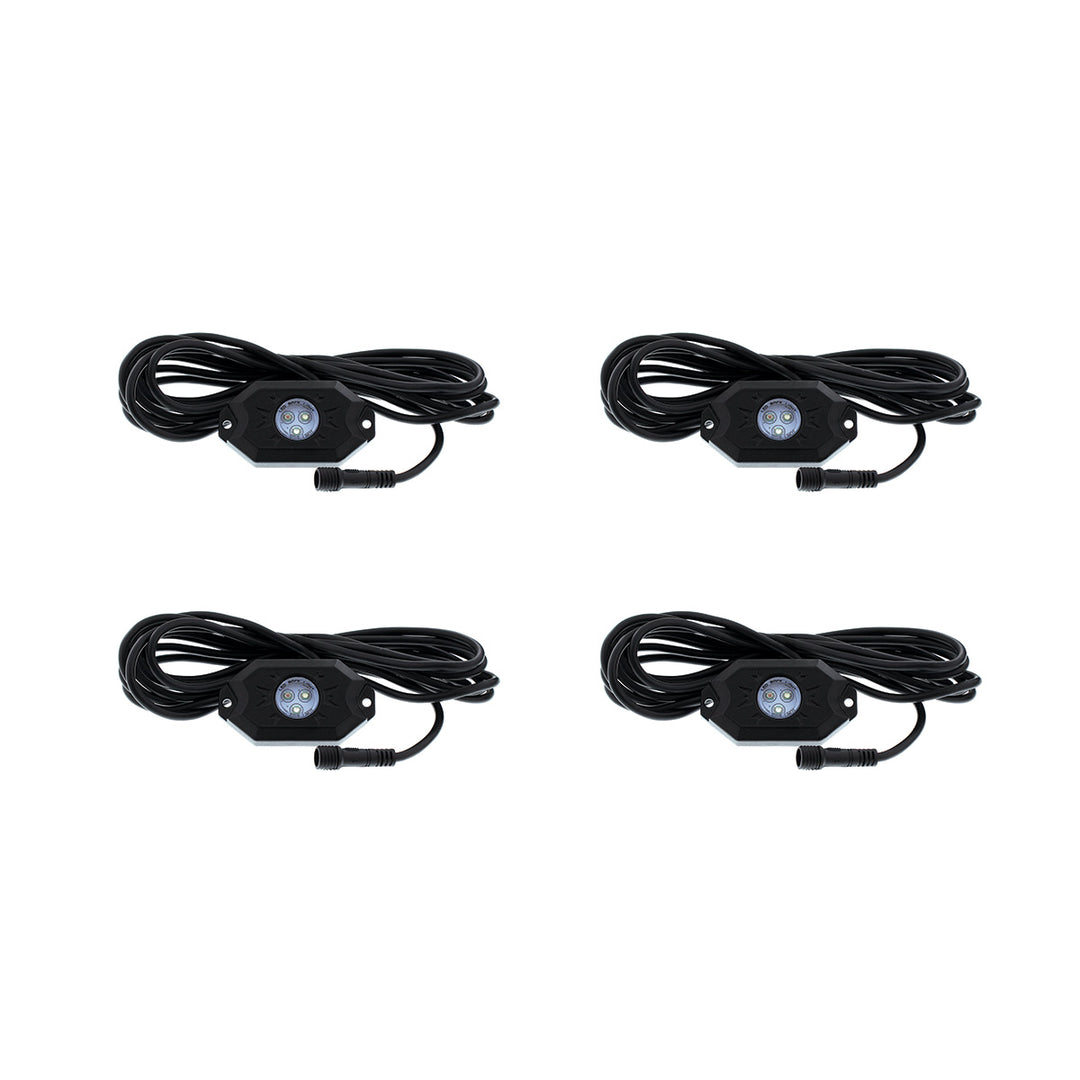 RGB Multi-Color 500 Lumen LED Rock Light 4-Piece Kit