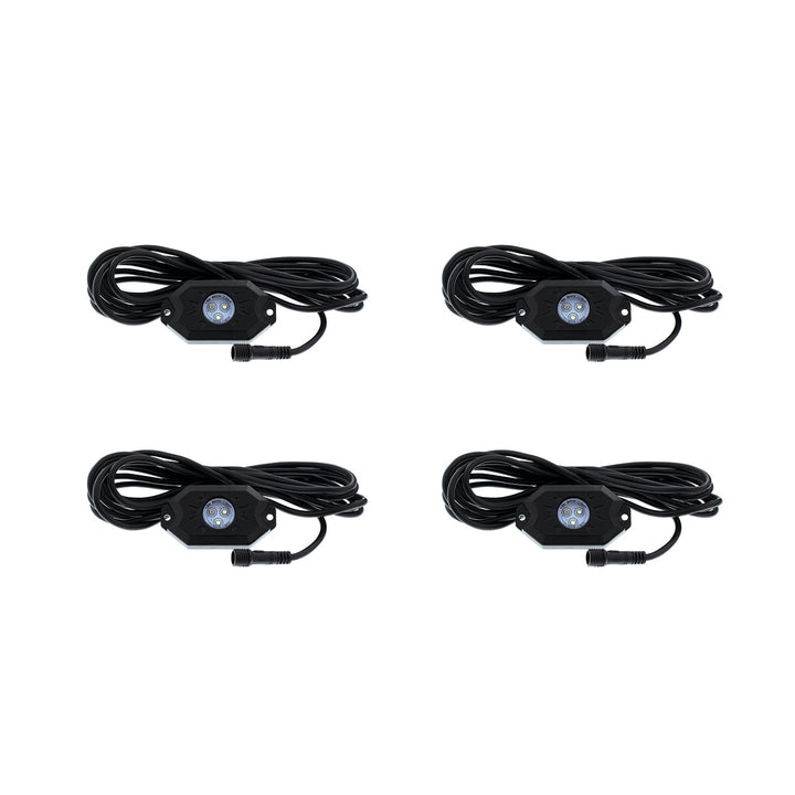 RGB Multi-Color 500 Lumen LED Rock Light 4-Piece Kit