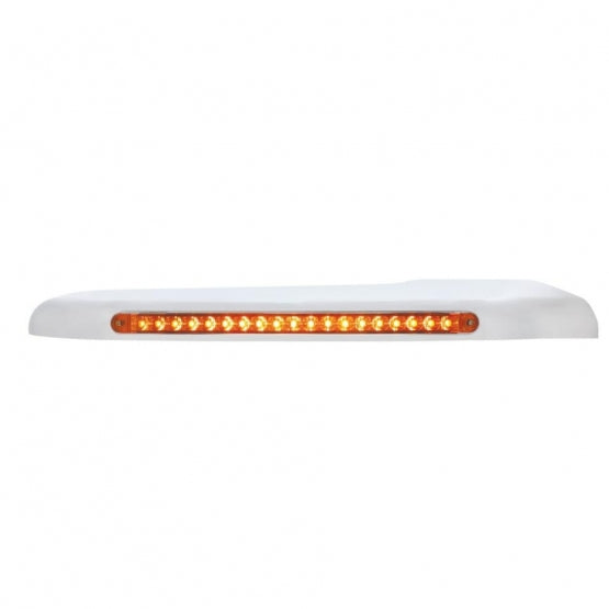 19 Amber LED Front Fender Cover For Peterbilt 388 (2008-2015) & 389 (2008-2023)-Amber Lens - Passenger