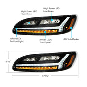 Blackout 6 LED Headlight For Peterbilt 386 (2006-2016) & 387 (2000-2011)- Driver