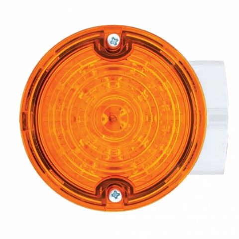 21 LED 3-1/4" Signal Light For Harley Motorcycle With Housing - Amber LED/Amber Lens