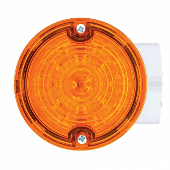 21 LED 3-1/4" Signal Light For Harley Motorcycle With Housing - Amber LED/Amber Lens