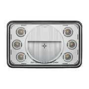 ULTRALIT - 4" X 6" LED Headlight With Dual Function 6 Amber LED Position Lights - High Beam