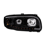 Blackout Projection Headlight With LED Turn Signal & Light Bar For 2008-2024 Peterbilt 389-Passenger