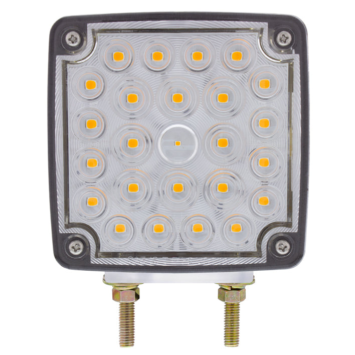 52 LED Double Stud Double Face Turn Signal Light (Driver) - Amber &amp; Red LED/Clear Lens