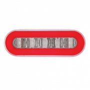 22 LED 6" Oval GloLight Kit With Divider Bar Inner Design (Stop, Turn & Tail) - Red LED/Red Insert (Each)
