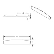 4" X 24" 304 Stainless Standard Bottom Mud Flap Plate - Welded Stud