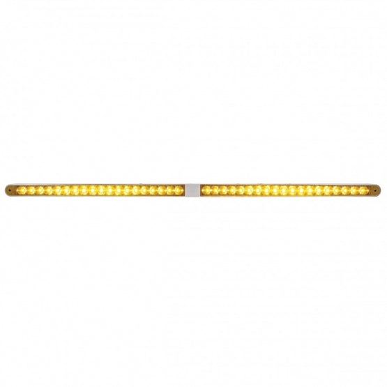 Dual 14 LED 12" Reflector Light Bars With Bezel - Amber LED/Amber Lens