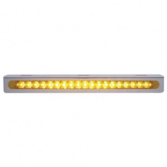 12-3/4" Stainless Light Bracket With 19 LED 12" Light Bar - Amber LED/Amber Lens