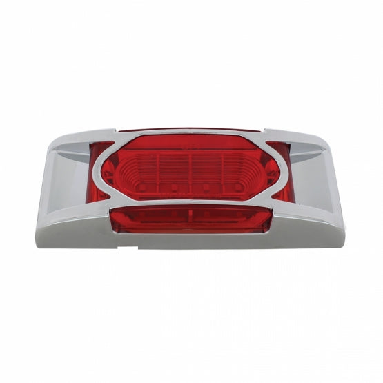 16 LED Reflector Light (Clearance/Marker) With Chrome Bezel - Red LED/Red Lens