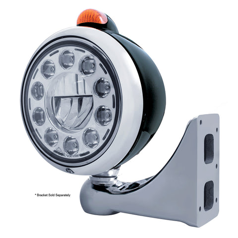 Black Guide 682-C Headlight 11 LED Bulb & Dual Mode LED Signal - Amber Lens