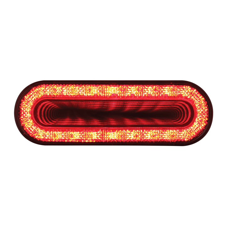24 LED 6" Oval Mirage Light (Stop, Turn &amp; Tail) - Red LED/Clear Lens