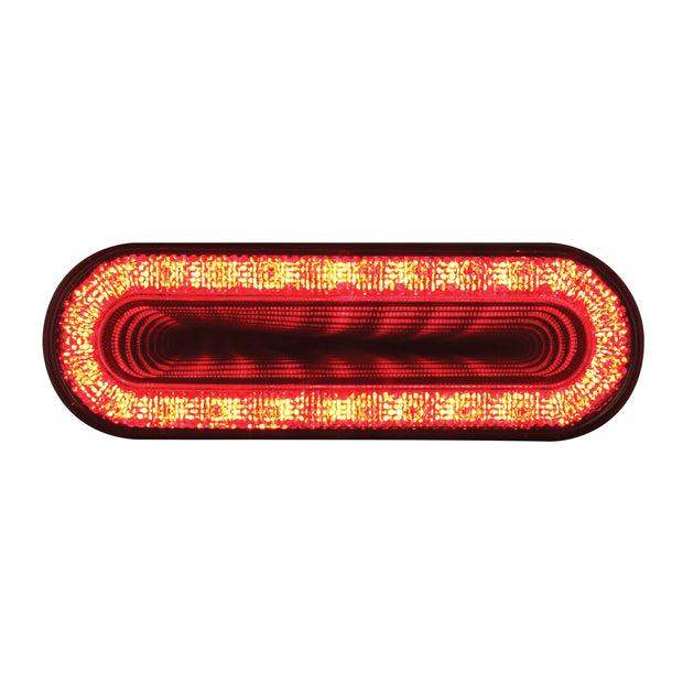 24 LED 6" Oval Mirage Light (Stop, Turn & Tail) - Red LED/Clear Lens