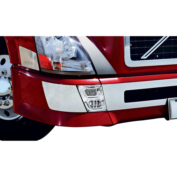 Chrome High Power LED Fog Light With LED DRL & Position Light for 2003-2017 Volvo VN/VNL - Passenger