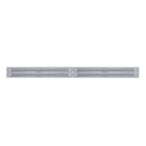 Chrome Top Mud Flap Plate With Four 19 LED 12" Reflector Light Bars - Red LED/Clear Lens (Each)