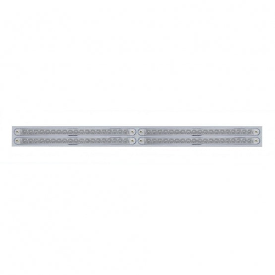 Chrome Top Mud Flap Plate With Four 19 LED 12" Reflector Light Bars - Red LED/Clear Lens (Each)
