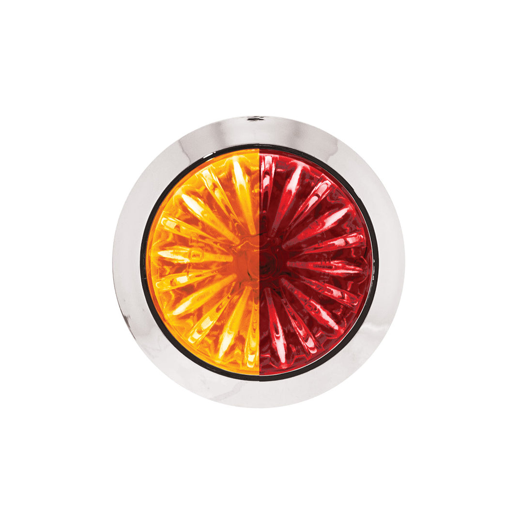 4 LED 3/4" Mini Watermelon Double Fury Light With Clear Lens (Clearance/Marker) - Amber &amp; Red LED