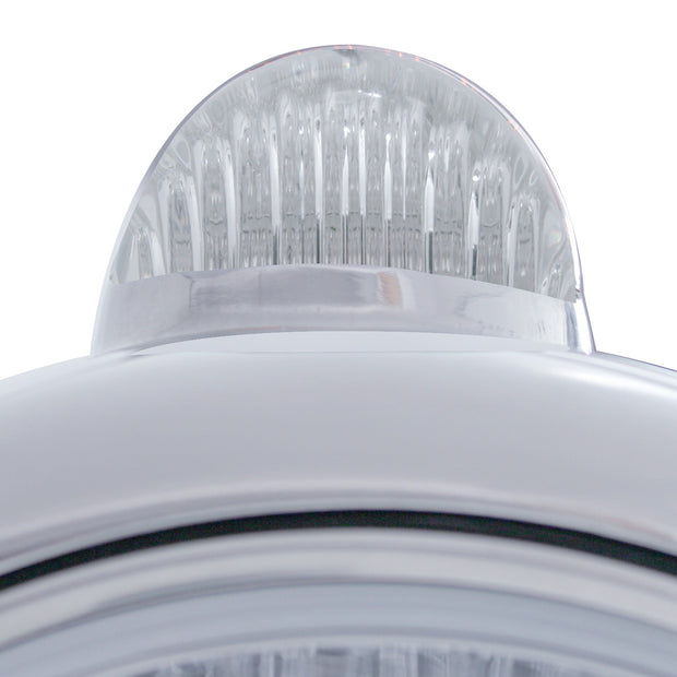 Chrome Guide 682-C Headlight H4 & Dual Mode LED Signal - Clear Lens