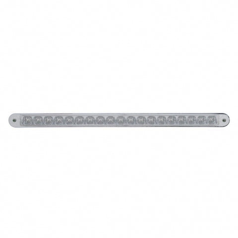 19 LED 12" Reflector Turn Signal Light Bar With Bezel - Amber LED/Clear Lens