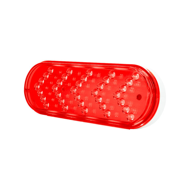 35 LED 6" Reflector Oval Sequential Turn Signal Light - Red LED/Red Lens
