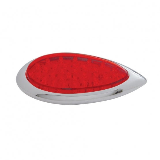 39 LED "Teardrop" Light With Plastic Bezel (Stop, Turn &amp; Tail) - Red LED/Red Lens