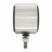 Stainless 2-1/2" Double Face Light With LED Lights & Grommets - Amber & Red LED/Clear Lens