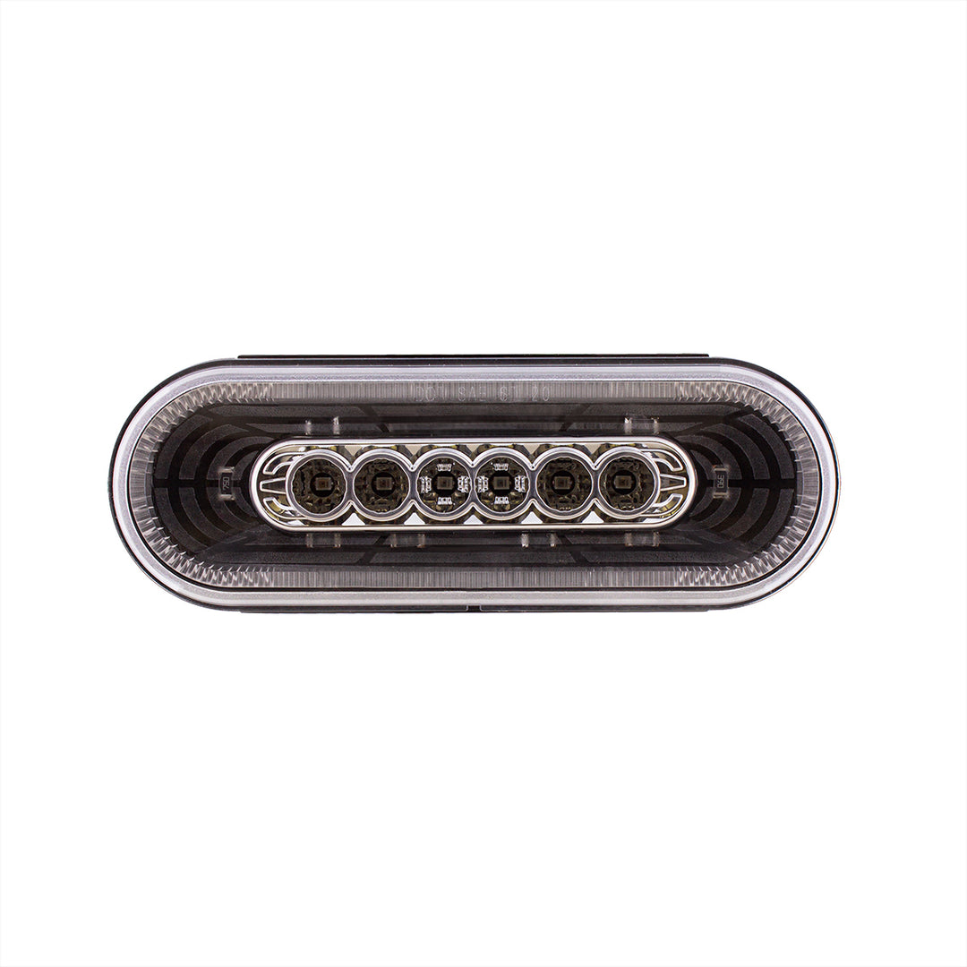 22 LED 6" Oval Abyss Light (Stop, Turn &amp; Tail) - Red LED/Clear Lens