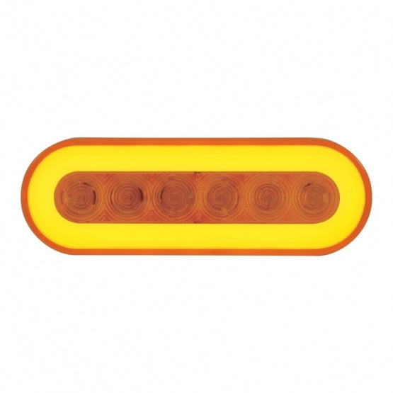 22 LED 6" Oval GloLight Bar Kit (Turn Signal) - Amber LED/Amber Lens (Each)
