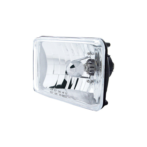 4" X 6" Crystal Rectangular Headlight, Glass Lens - High Beam