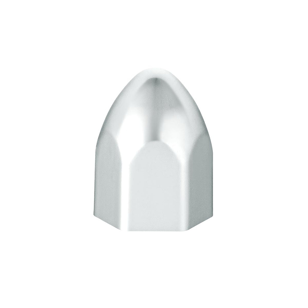 9/16" x 15/16" Chrome Plastic Bullet Nut Covers - Push-On (50-Pack)