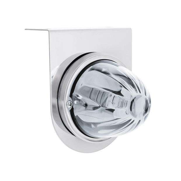 Star-Burst Glass Watermelon Light With Stainless Steel Light Bracket Kit-White LED/Clear Lens