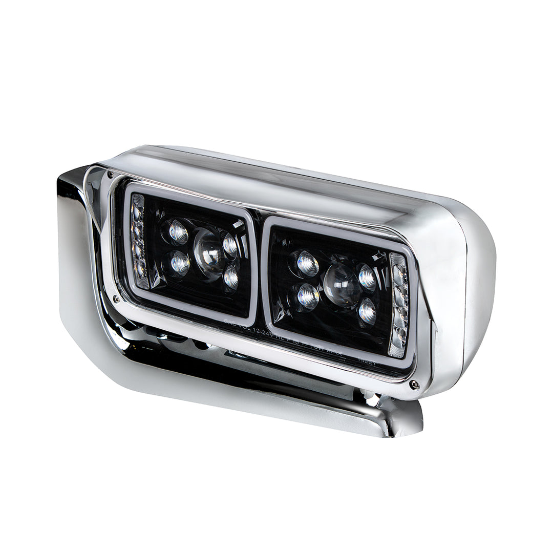 10 High Power LED "Blackout" Projection Headlight Assembly With Mounting Arm - Driver