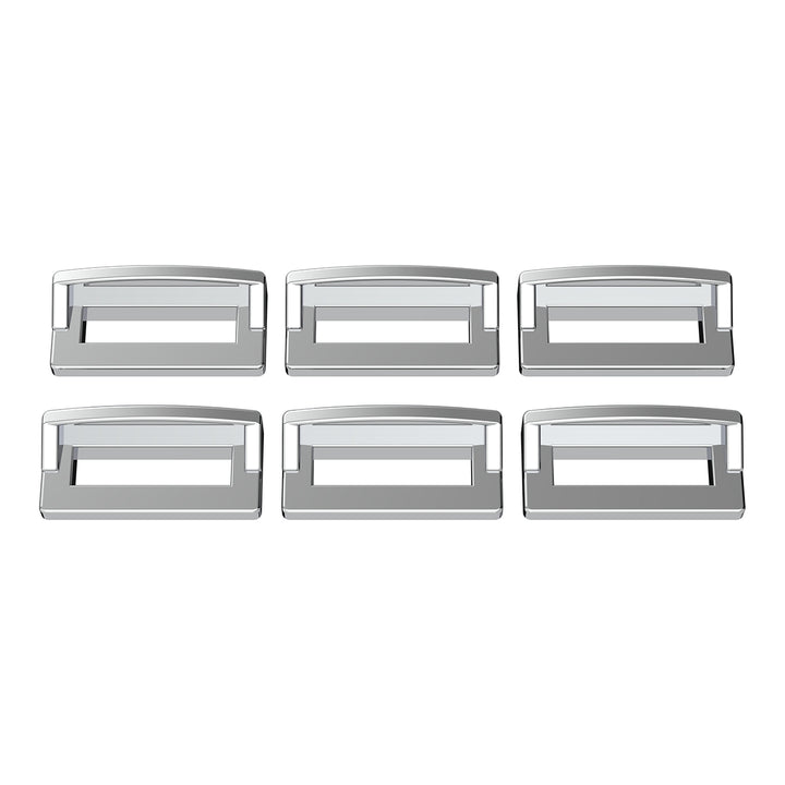 Chrome Plastic Switch Label Covers With Visor For 2001 &amp; Older Peterbilt (6-Pack)