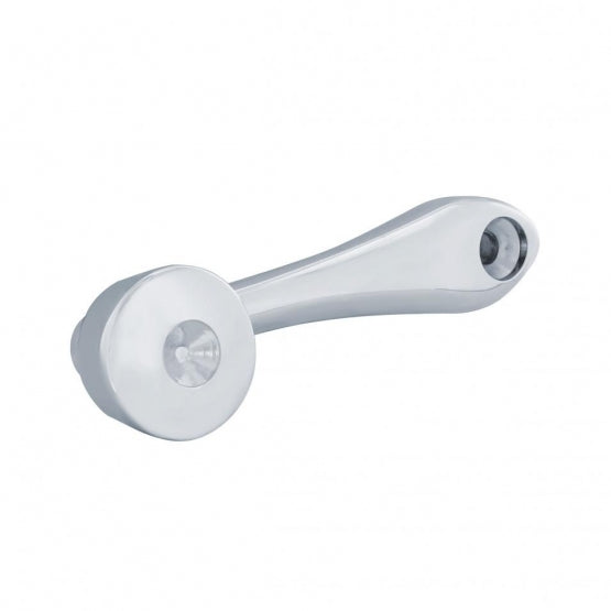 Chrome Die-Cast Window Crank With 16-Spline 7/16” OD Adapter - Indented