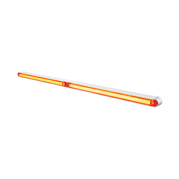 Dual 24 LED Dual Function 12" GloLight Bar With Bezel - Red LED/Clear Lens