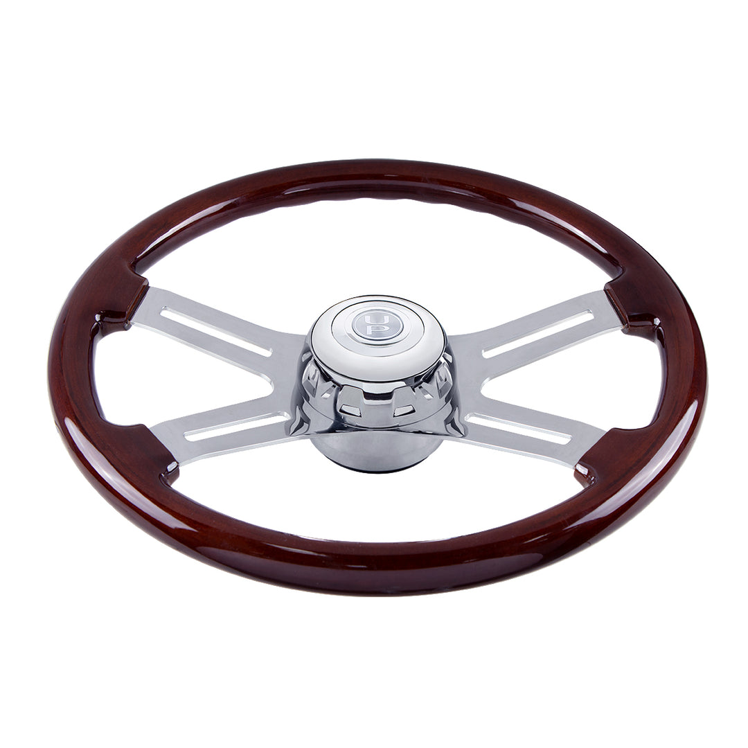 Chrome Steering Wheel Hub &amp; Horn Button Kit For 2014-2024 Kenworth T680 &amp; Peterbilt 579