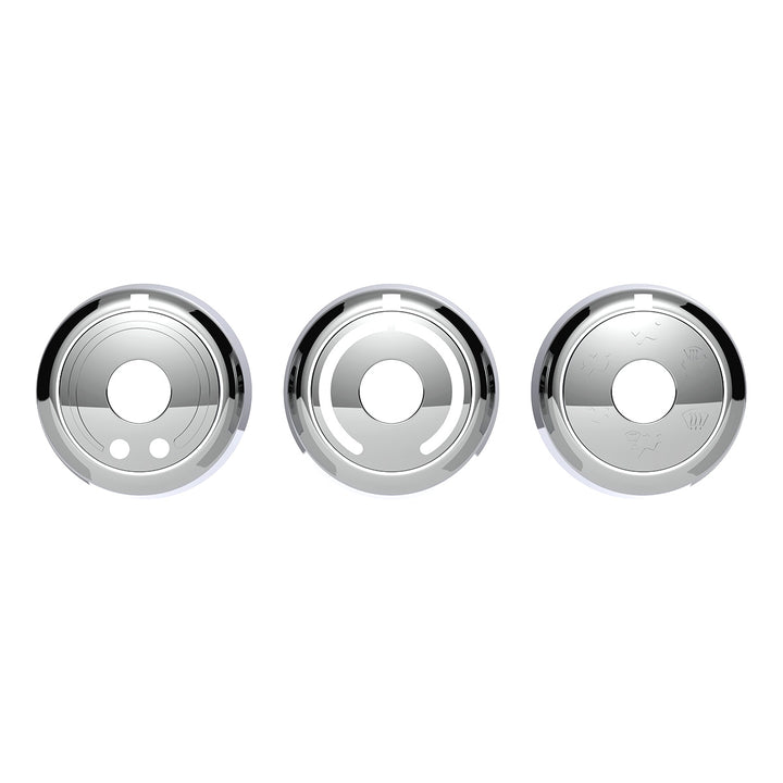 Chrome Plastic A/C Control 6-Piece Dial Covers For 2018-2023 Freightliner Cascadia