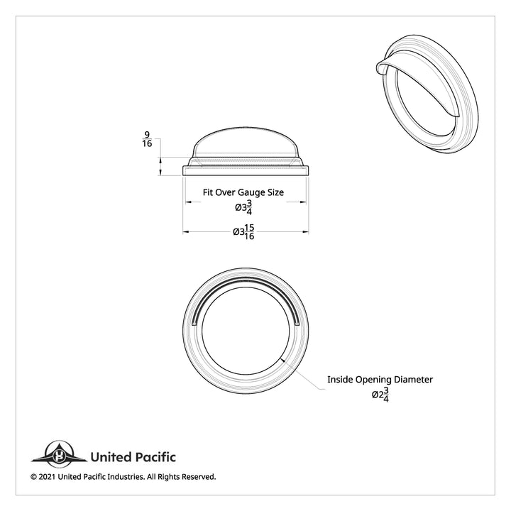 Speed/Tachometer Gauge Bezel With Visor For Freightliner/Peterbilt - Classic Design